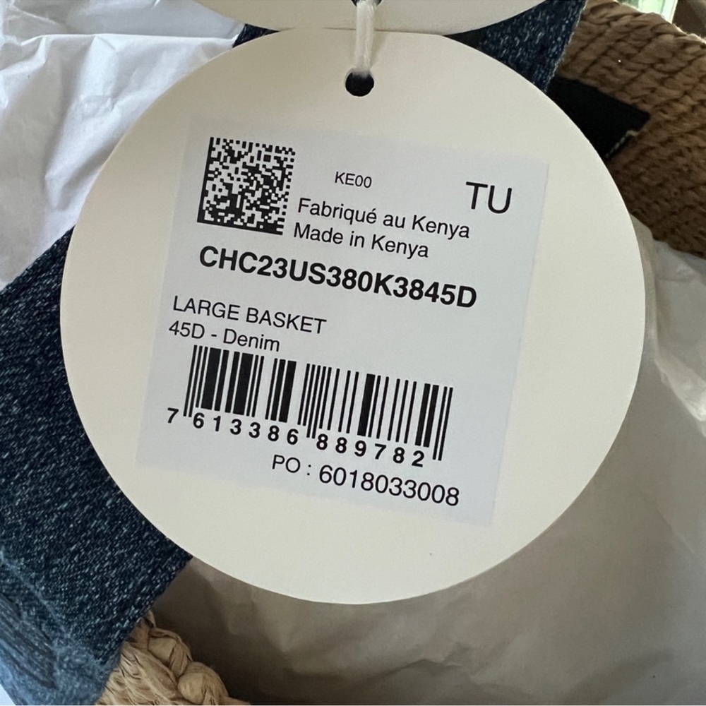 Chloe Tan and Blue Tote Bag Denim Accents Rare sold out - Picture 4 of 7